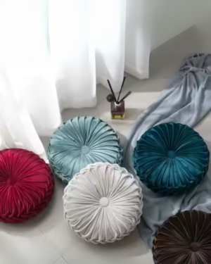 Cojin plisado decorativo redondo