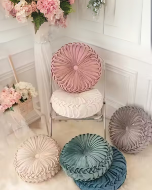 Cojin plisado decorativo redondo